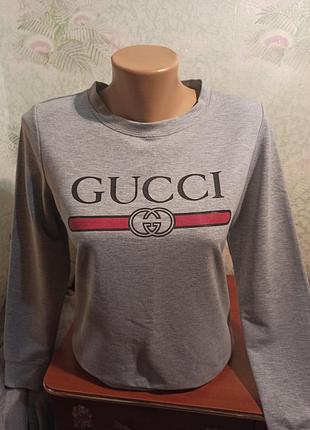 Свитшот gucci,серая кофточка,кофта 3