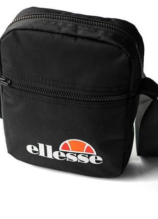 Мужская сумка мессенджер ellesse черная спортивная барсетка через плечо текстильная5 фото