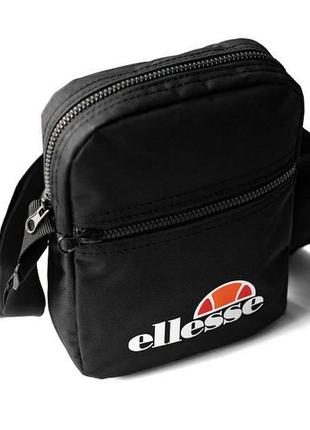 Мужская сумка мессенджер ellesse черная спортивная барсетка через плечо текстильная8 фото