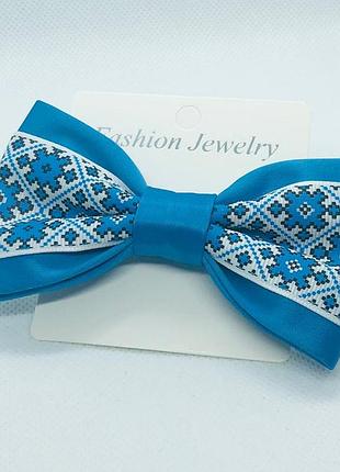 Метелик - краватка  чоловічий патріотичний з принтом української вишивки