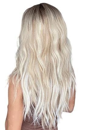 Парик блондинки омбре длинный, натуральные синтетические волосы