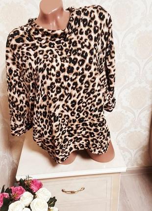 Стильная качественна  леопардовая блуза2 фото