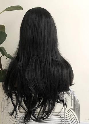 Парик kitto hair черный с густой челкой 55 см (3826)