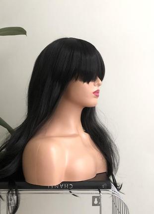 Парик kitto hair черный с густой челкой 55 см (3826)