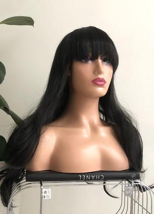 Парик kitto hair черный с густой челкой 55 см (3826)