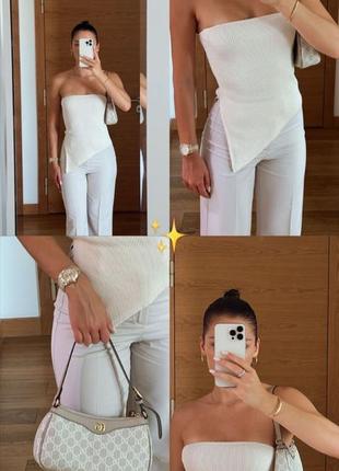 Брюки білі висока посадка широкі штани