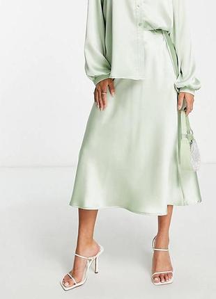 Fl491(эффект) юбка зеленый 32
