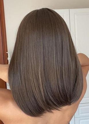 Парик шатенки средний прямой unicorn 35 см c челкой