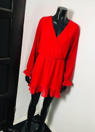 Красное платье шифон h&m4 фото
