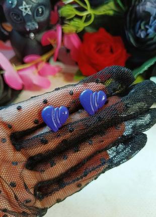 Серьги пусеты сердечка