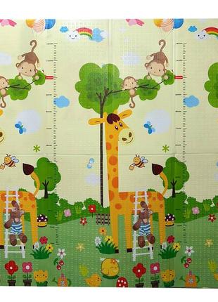 Детский двухсторонний коврик cutystar 180*160 см dream animal/giraffe антискользящий игровой для ползания