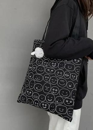 Женская сумка через плечо полотняная сумка большой емкости сумка для покупок + значёк