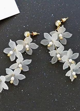Серьги blossom drop цветы гроздья