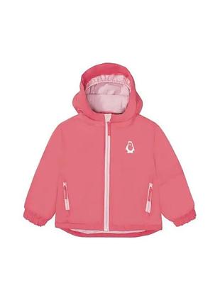 Лыжная термокуртка для девочки розовая пингвин lupilu 86/92см
