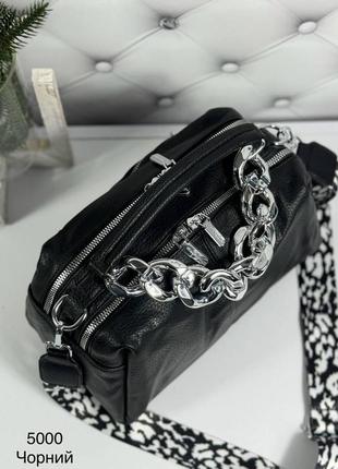 Сумка удобная стильная красивая женская  клатч кросс-боди  черного цвета9 фото