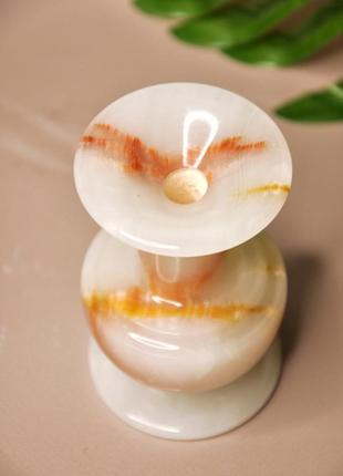 Подсвечник из натурального камня оникс, 10 см (цвет, как на фото)