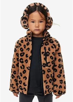 Куртка коричневая леопардовый принт h&amp;m 98/104, 110/116, 122/128см4 фото