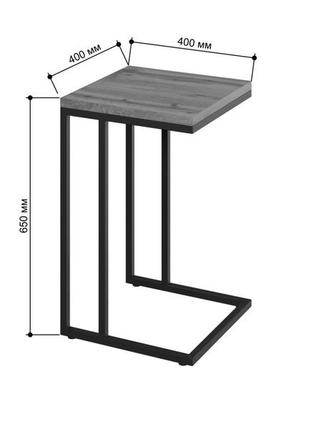 Столик приставний для ноутбука 40х40х65 у стилі лофт7 фото