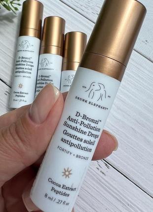 Drunkelephant d-bronzi™m anti-pollution bronzing drops with peptides 🤎 бронзирующие капли с пептидами3 фото