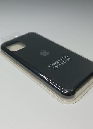 Чохол силіконовий silicone case для iphone 11 pro з матовою поверхнею мікрофібра всередині чорний колір