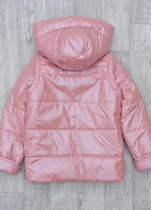 Детская демисезонная куртка-жилетка 2в1 на девочку, весенняя деми курточка весна осень для детей - персик5 фото