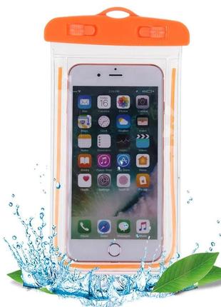 Водонепроницаемый прозрачный чехол "floveme" для телефона для подводной съемки (оранжевый)2 фото