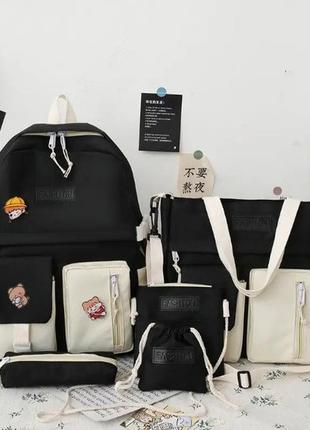 Жіночий рюкзак набором пенал сумка брелок значки дитячий набір5 фото
