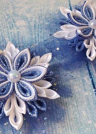Заколка, резиночка  для девочки снежинка