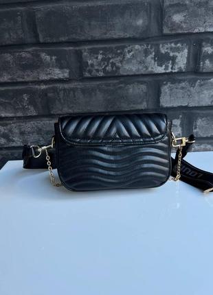 Женская сумка через плечо луи витон стильная с монетницей louis vuitton классическая, черная повседневная4 фото