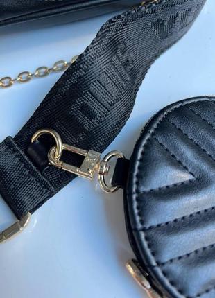 Женская сумка через плечо луи витон стильная с монетницей louis vuitton классическая, черная повседневная2 фото