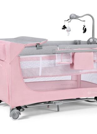 Ліжко-манеж з пеленатором kinderkraft leody pink (kcleod00pnk00ac)3 фото