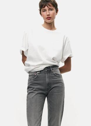 Прямі джинси straight fit high waist від zara4 фото