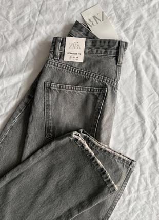 Прямі джинси straight fit high waist від zara2 фото