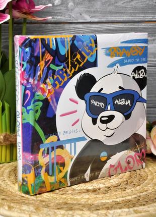 Фотоальбом "панда" на 200 фото, 10×15 см, ( с местом для подписи к фото)