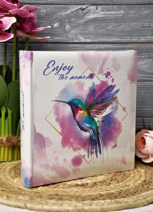 Фотоальбом "колибри" на 200 фото, 10×15 см, ( с местом для подписи к фото)