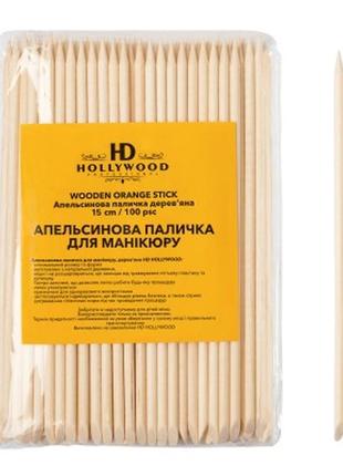 Паличка hd апельсинова для манікюру 100шт, 15см