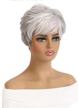 Парик короткий блонд с сединой, термоволокно vc 175