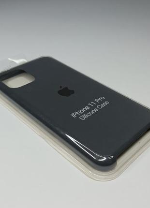 Чехол силиконовый silicone case для iphone 11 pro с матовой поверхностю микрофибра внутри серый цвет