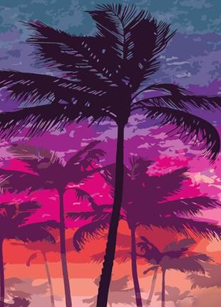 Набор для росписи по номерам картина по номерам пальмы на закате strateg размером 40х50 см (gs1539)