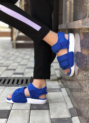 Женские сандалии adidas adilette blue white 💜 smb6 фото