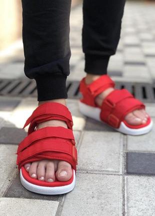 Жіночі сандалі adidas adilette red white 💜smb7 фото