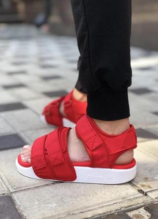 Жіночі сандалі adidas adilette red white 💜smb1 фото