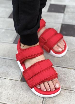Жіночі сандалі adidas adilette red white 💜smb3 фото