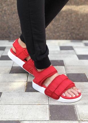 Жіночі сандалі adidas adilette red white 💜smb4 фото