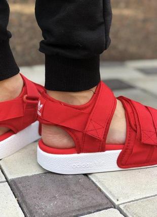 Жіночі сандалі adidas adilette red white 💜smb5 фото