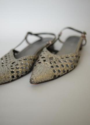Туфли с тонкими ремешками, балетки с заостреным носком, босоножки кожаные, pasito5 фото