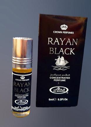 Очень стойкие мужские масляные духи парфюм al rehab-rayan black 6ml