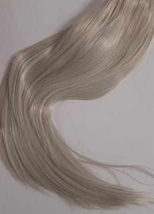 Парик длинный прямые волосы без челки  платиновый блонд6 фото