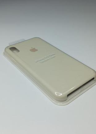 Чохол силіконовий silicone case для Xs max чохол з матовою поверхнею мікрофібра всередині молочний колір
