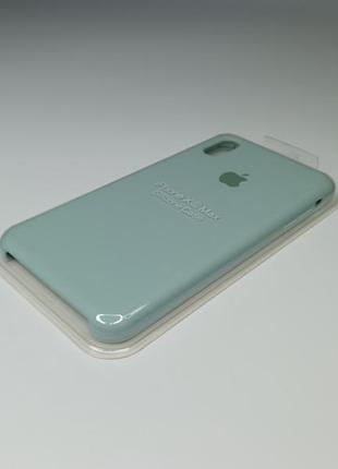 Чохол силіконовий silicone case для iphone xs max з матовою поверхнею мікрофібра всередині бірюзовий колір